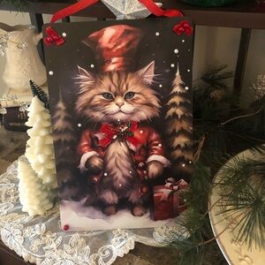 Christmas Cat Tin Sign